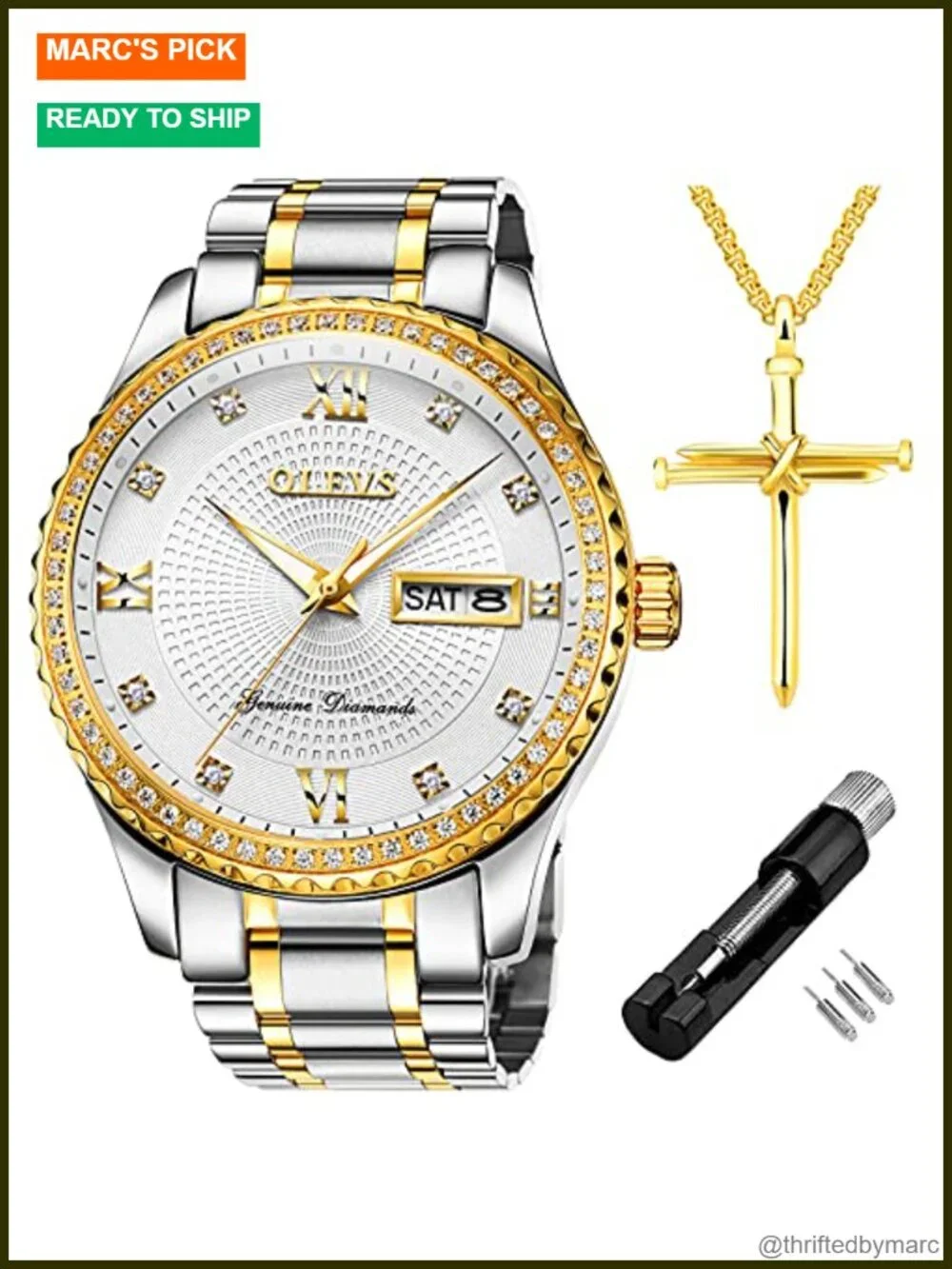 Ultra Thin 6.5mm Minimalist Dress Watch with Date - Stainless Steel Bracelet